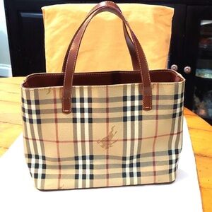 Burberry Bag Mini Tote Protected Canvas and double leather handles
